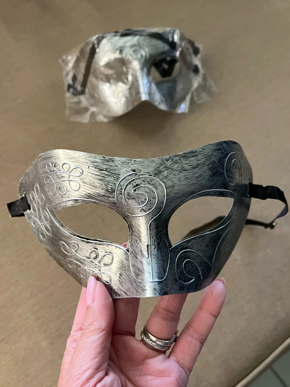 Silver Venetian-Style Face Masks - Elegant Masquerade Party Mask